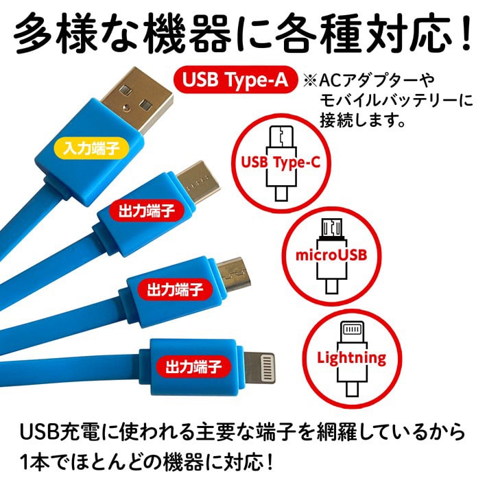 大特価 言い換え 有吉ぃぃeeeee！ マルチ充電ケーブル 健康家電