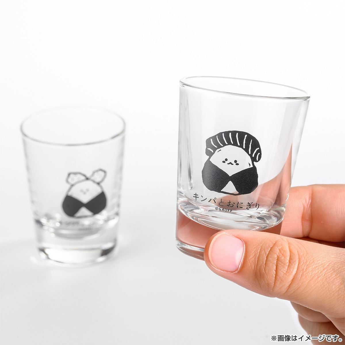 キンパとおにぎり カン・へウォン描き下ろし おにぎりマン 焼酎グラス（2個セット）