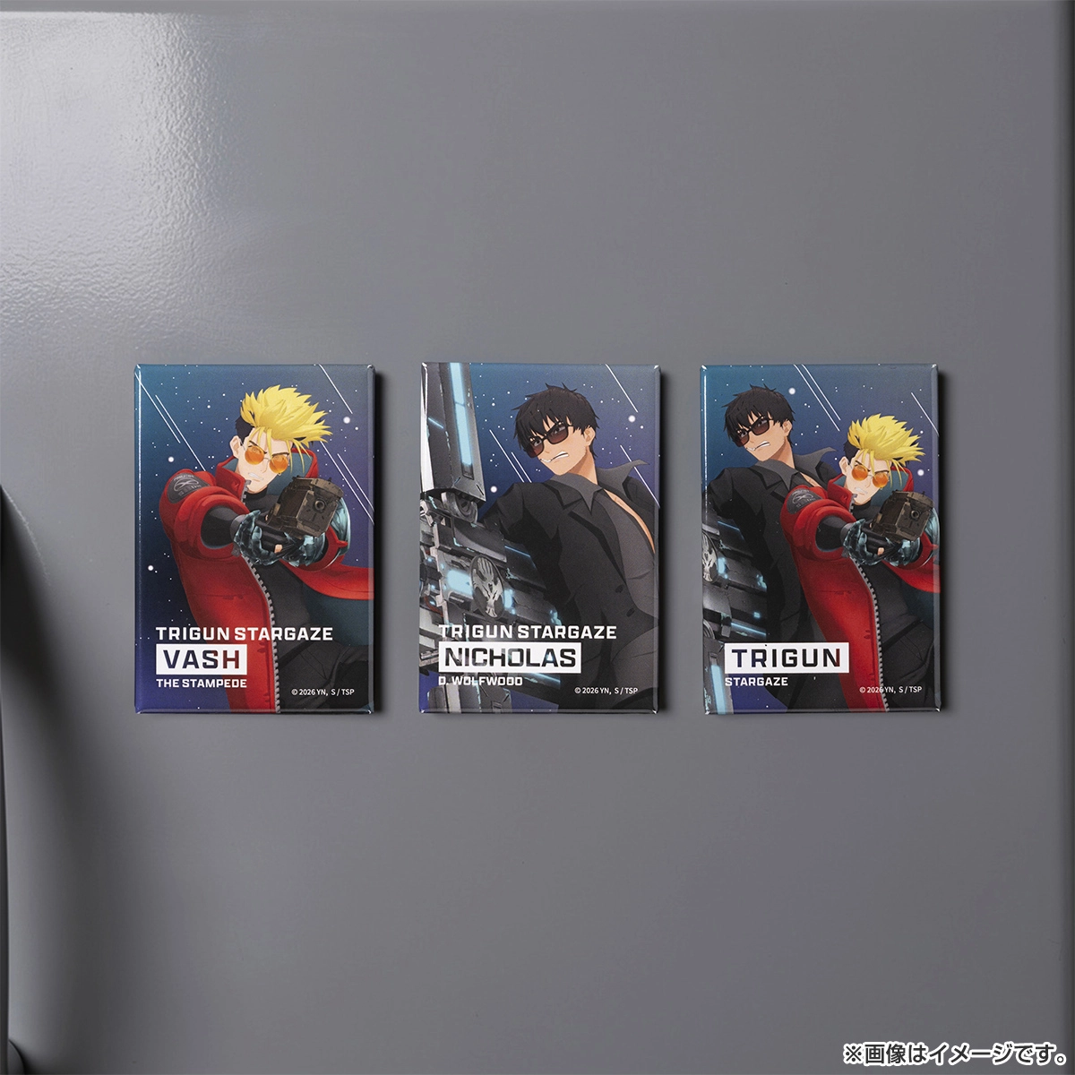 TRIGUN STARGAZE スクエア缶マグネット ヴァッシュ＆ニコラス