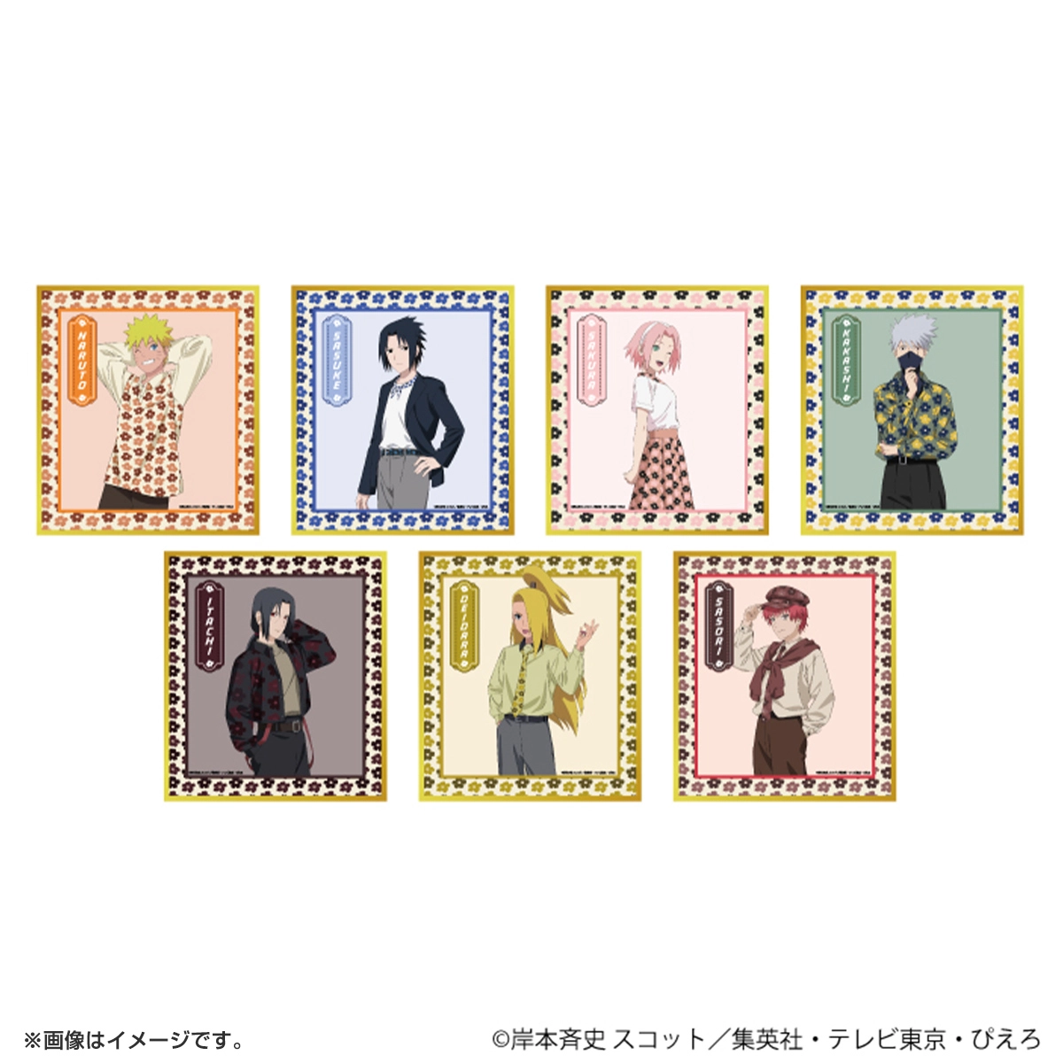 ナルト　複製サイン入りミニ色紙 NARUTO ミニ色紙「NARUTO-ナルト- 疾風伝」ニューレトロver